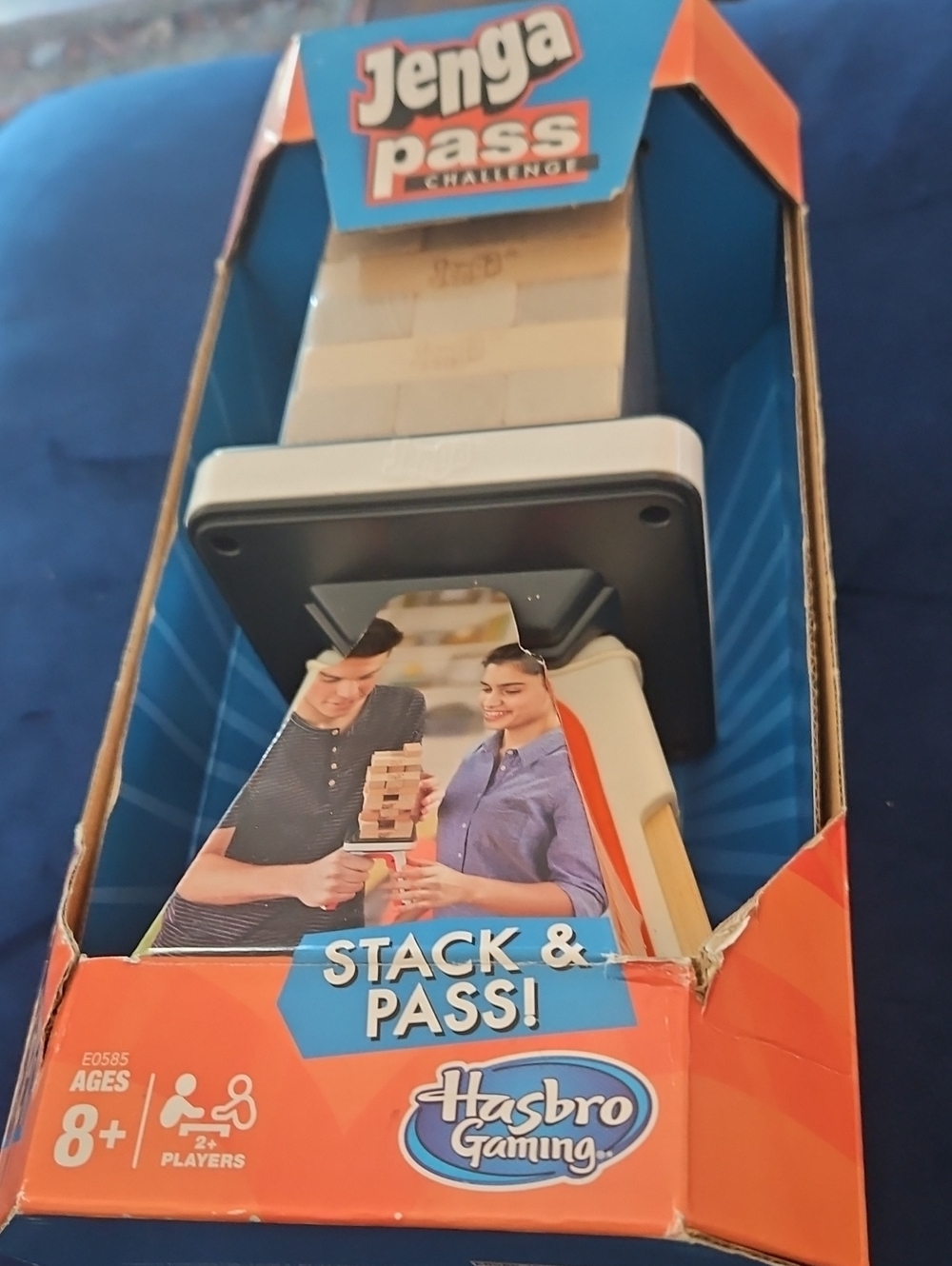 Jenga Pass Stack & Pass - White and Black